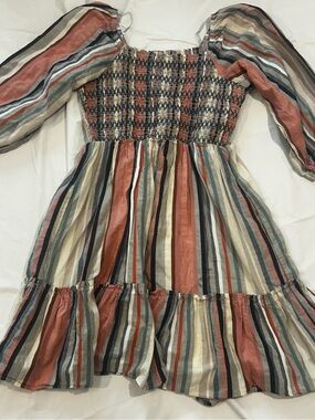 Kate & Sam Tiered Ruffle Smocked Boho Dress M